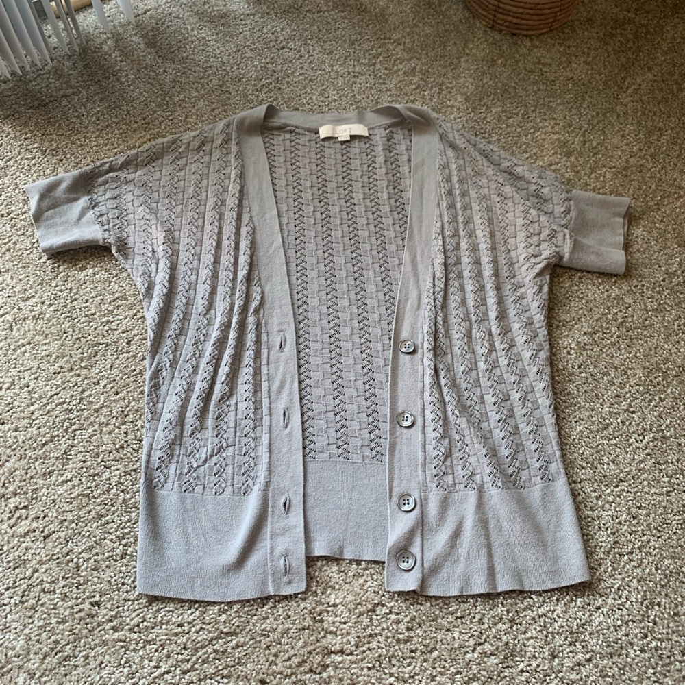 LOFT Cardigan- light gray